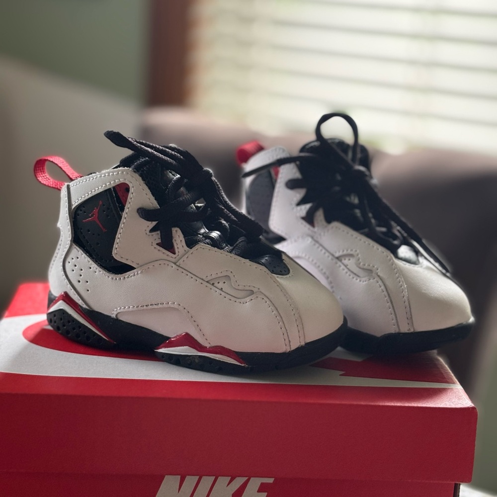 Nike White and Red Sneakers with Huarache Bootie